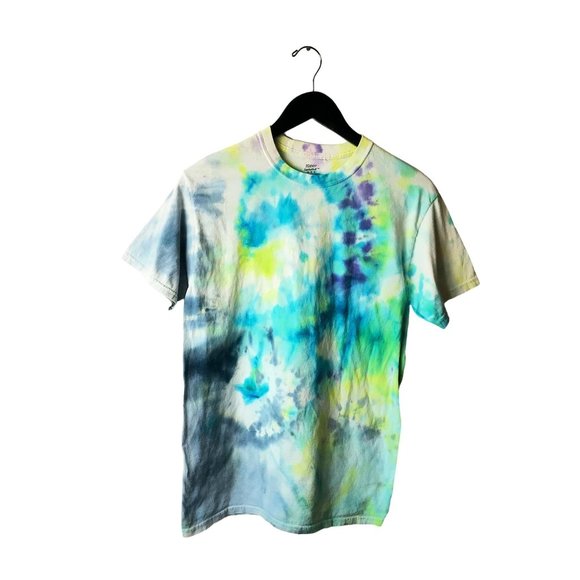 Hanes T Shirt Multicolor Medium M Festival Colors Tie Dye Tee Cotton Top Unisex - Picture 2 of 12
